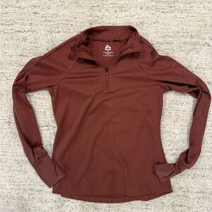 RBX Women's Maroon Quarter-Zip Long Sleeve Top